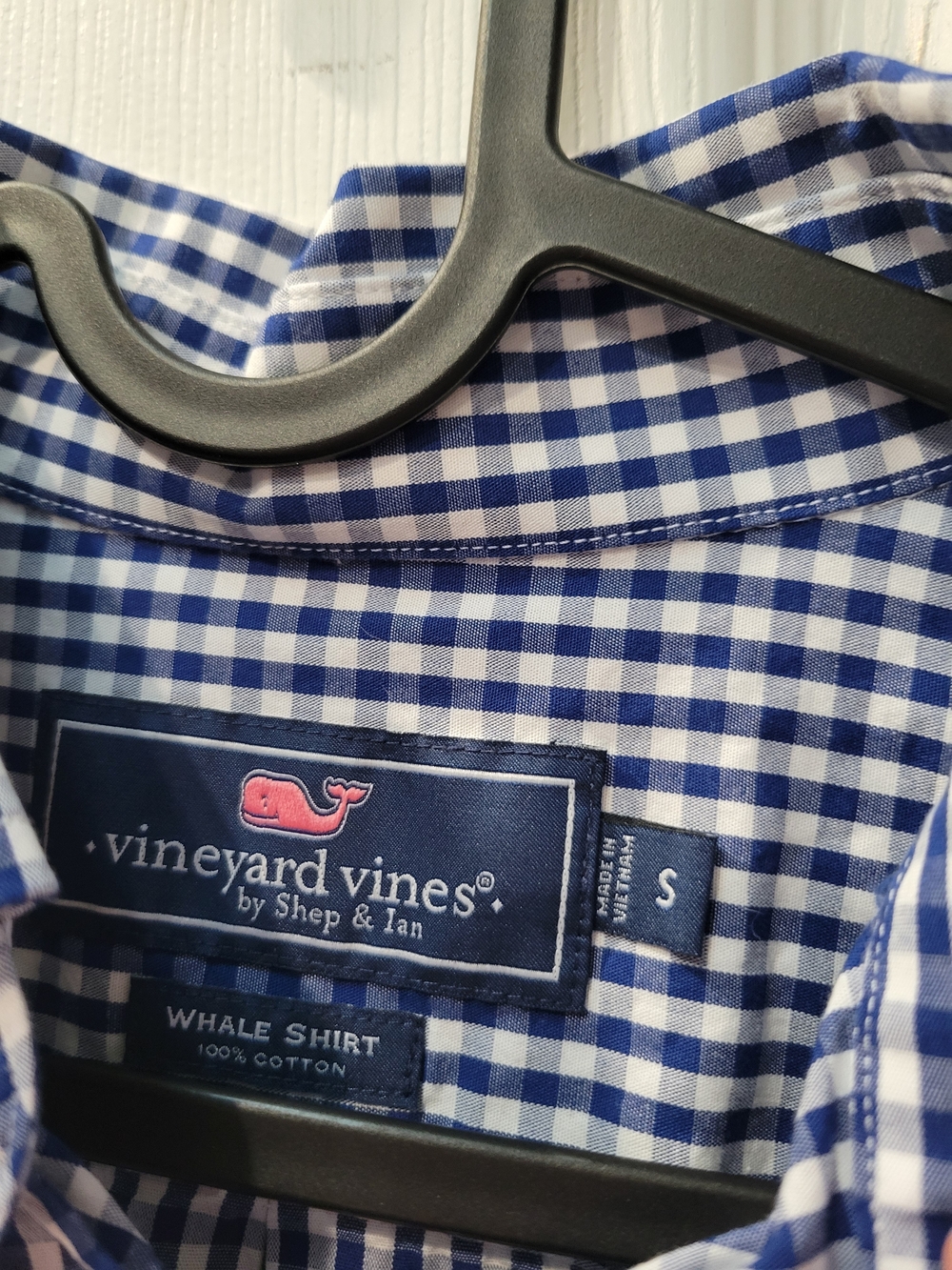 Vineyard Vines Navy and White Gingham Button-Down Shirt - Picture 3 of 3